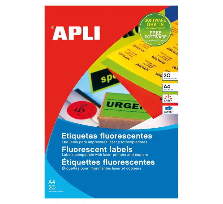 APL B20H ETIQ FLUOR ROJO 64X33.9 CANT.ROMOS 2872
