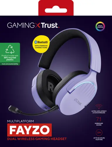 GXT 491P FAYZO Auriculares Inalámbrico y alámbrico Diadema Juego USB tipo A Bluetooth Negro, Púrpura - Imagen 14