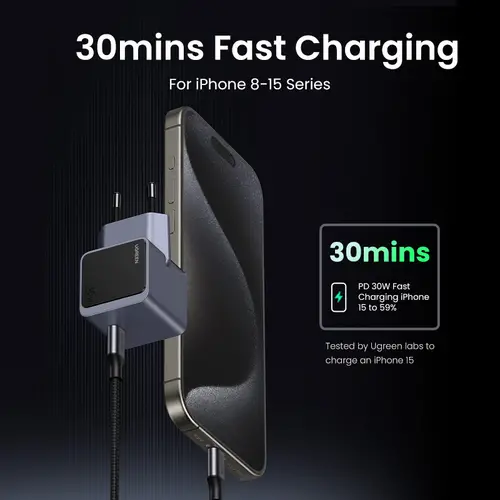 Nexode S 30W USB-C GaN Fast Charger EU gray Teléfono móvil, Batería portátil, Teléfono Gris Corriente alterna Interior - Imagen 2