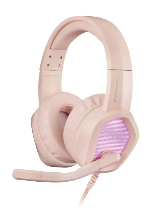 MH320P Rosa, Auriculares Neodimio RGB Flow, Micrófono y Caja de Control