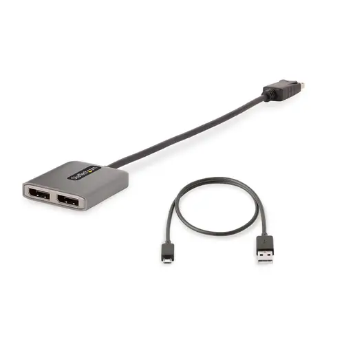 Hub MST de 2 Puertos DisplayPort 1.4 - Divisor Splitter DP para 2 Monitores - Adaptador DisplayPort a 2x DisplayPort de 5K 60Hz - Alimentado por USB - Windows Solamente - Imagen 9