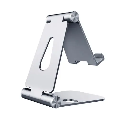 Soporte De Sobremesa Tamaño M Ajustable (2 Pivotes) Para Movil / Tablet, Plata - Imagen 1