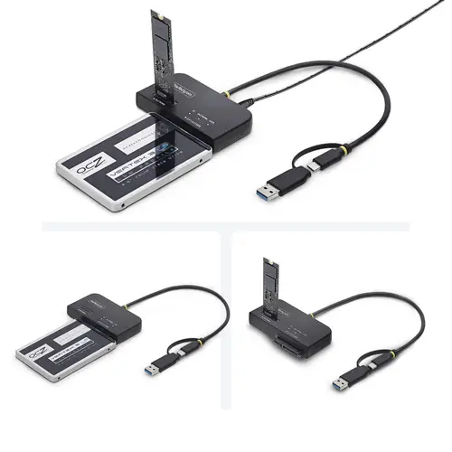 Adaptador USB-C/USB-A a NVMe M.2 y SATA 2.5/3.5in 10Gbps - Lector de SSD Externo - Sin Herramientas - B+M/M-Key - Imagen 4
