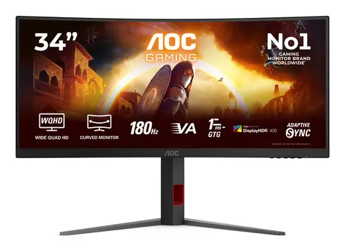 G4 CU34G4CA pantalla para PC 86,4 cm (34") 3440 x 1440 Pixeles Wide Quad HD Negro, Rojo - Imagen 1