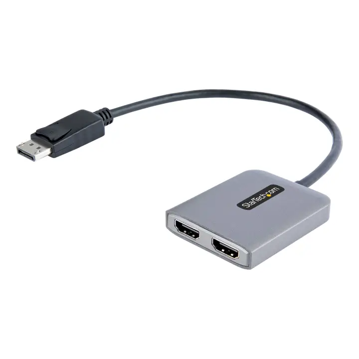 Hub Concentrador MST DisplayPort a 2 Puertos HDMI - HDMI Doble de 4K a 60Hz - Adaptador Multimonitor DisplayPort con Cable de 30cm - Ladrón MST DP 1.4 DSC HBR3 - Divisor
