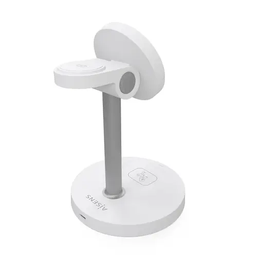 AISENS Cargador Inalambrico USB C 3 en 1 De 15W Para Movil  Apple Watch  Auriculares Con Estuche De Carga  Blanco - Imagen 3