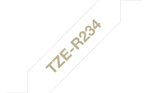 TZE-R234 cinta para impresora de etiquetas Oro sobre blanco - Imagen 1