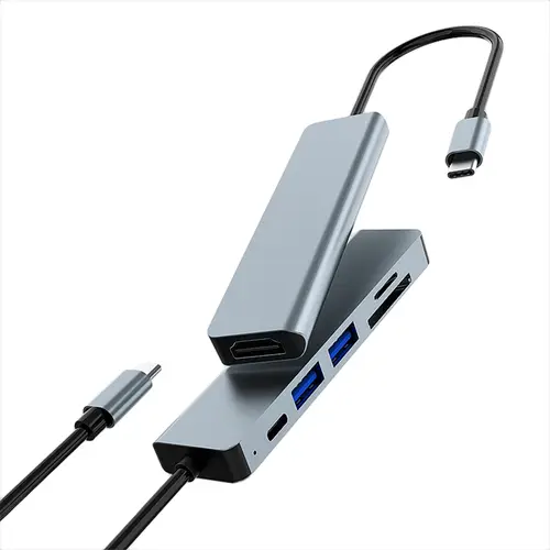 MINIDOCK C61 ALUMINIO USB-C A HDMI 4K/2xUSB-A/USB-C PD/SD/MICROSD PC/MAC/CONSOLAS - Imagen 3