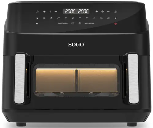 FRE-SS-10895 freidora Doble 10,5 L Independiente 2600 W Freidora de aire caliente Negro - Imagen 1