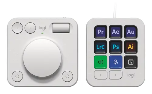MX Creative Console, keypad programable con 9 teclas LCD personalizables y dial de control para diseño gráfico, edición de vídeo, fotografía, uso con Adobe, Zoom, Spotify, etc. Color Gris - Imagen 1
