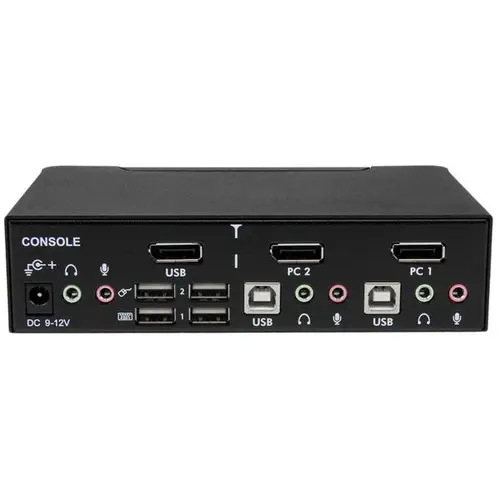 Conmutador Switch Profesional KVM 2 Puertos Vídeo DisplayPort - USB con Audio - 2560x1600 - Imagen 3