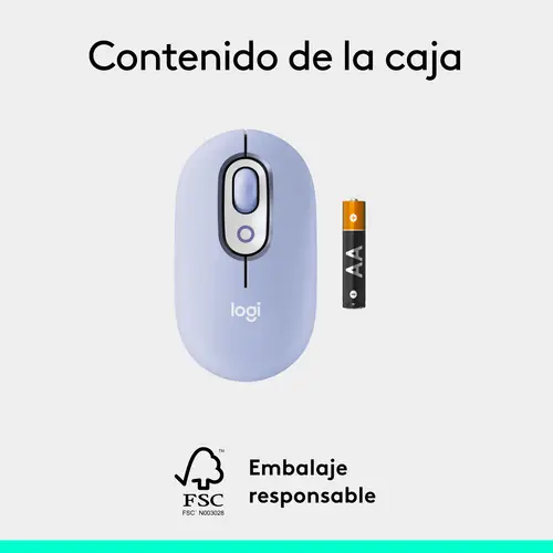 POP Mouse, ratón inalámbrico Bluetooth compacto y portátil con botones programables y clics discretos, tecnología Easy-Switch para alternar hasta 3 dispositivos, portátil, tablet, PC: Lila - Imagen 10