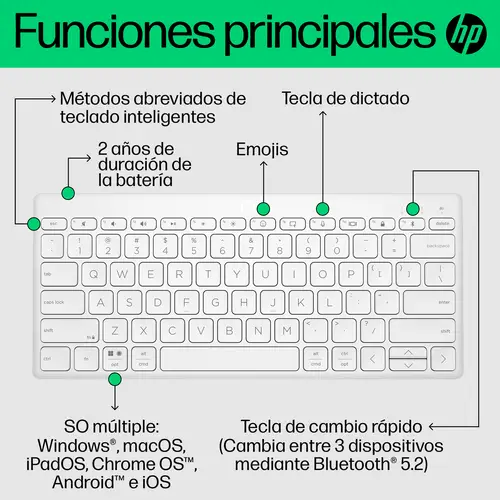 Teclado multidispositivo compacto 350 con Bluetooth - Imagen 9