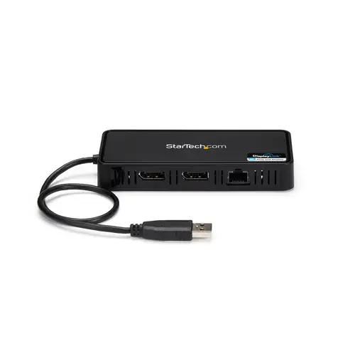 Mini Dock USB 3.0 - Docking Station USB-A para 2 Monitores - DisplayPort 4K de 60Hz y Red Ethernet Gigabit - con Cable de 30cm - Adaptador USB 3.1 Gen 1 Tipo A para Portátil - Imagen 4