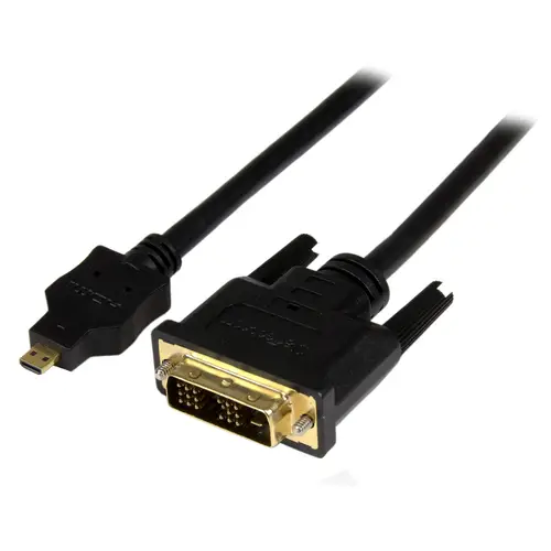 Cable de 2m Adaptador Conversor Micro HDMI a DVI-D para Tablet y Teléfono Móvil - Convertidor de Vídeo para Dispositivos Micro HDMI Tipo D a DVI-D Monoenlace - Imagen 1