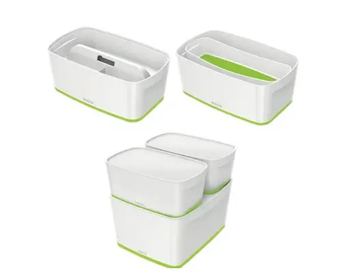 52291054 caja de almacenaje Rectangular ABS sintéticos Verde, Blanco - Imagen 3