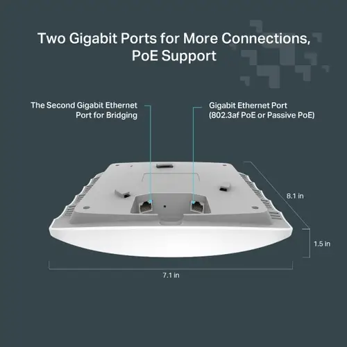 FESTA F54 punto de acceso inalámbrico 1300 Mbit/s Blanco Energía sobre Ethernet (PoE) - Imagen 6