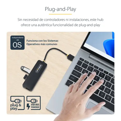 Hub USB-A de 4 Puertos - Ladrón USB de 4 Puertos - Alimentado por el Bus - USB 3.0 de 5Gbps - Hub Portátil para Viajes - Protección de Sobrecorriente - Imagen 14