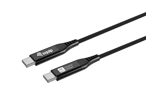 CABLE USB-C A USB-C  USB4 ULTRA SLIM 1.2M EQUIP 128389 TRANSFERENCIA 40G 240W 5A COLOR NEGRO