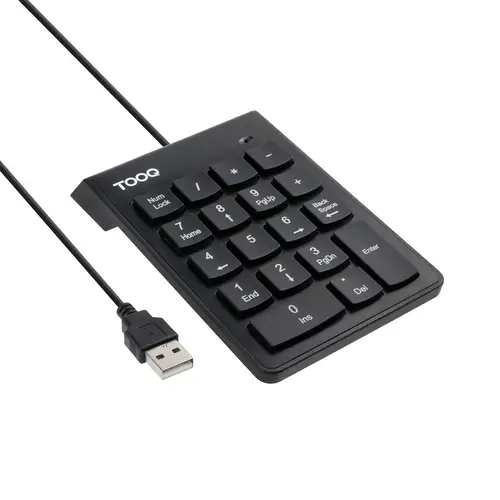 Teclado numérico USB, 19 teclas, Negro - Imagen 1