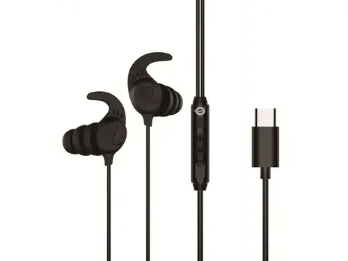 BRENDAN05B auricular y casco Auriculares Alámbrico gancho de oreja, Dentro de oído Llamadas/Música USB Tipo C Negro - Imagen 1