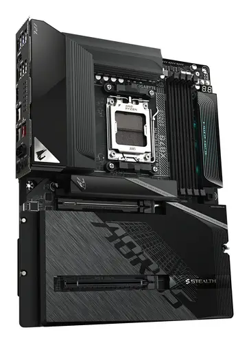 X870 AORUS STEALTH Placa Base - Compatible con procesadores AMD Ryzen 9000, VRM digital de 16+2+2 fases, hasta 8200MHz DDR5 (O.C.), 2xPCIe 5.0 + 2xPCIe 4.0, Wi-Fi 7, LAN 5GbE, USB 4 - Imagen 3