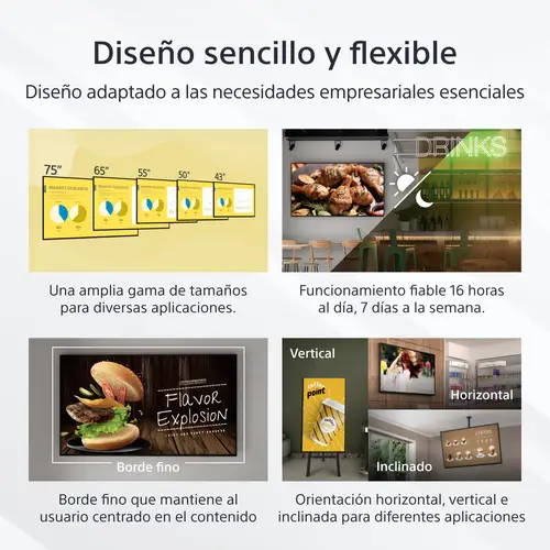 FW-50EZ20L pantalla de señalización Pantalla plana para señalización digital 127 cm (50") LED Wifi 350 cd / m² 4K Ultra HD Negro Android 16/7 - Imagen 3