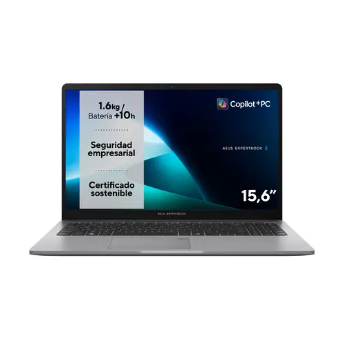 ExpertBook P1503CVA-S70402X - Ordenador Portátil 15.6" Full HD (Intel Core i3-1315U, 16GB RAM, 512GB SSD, UHD Graphics, Windows 11 Pro) Gris Brumoso - Teclado QWERTY español - Imagen 2