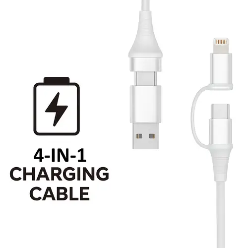 Ewent EC1076 cable USB USB 2 0 2 m USB A USB C USB C Lightning 0 48 Gbit s 60 W Blanco - Imagen 2