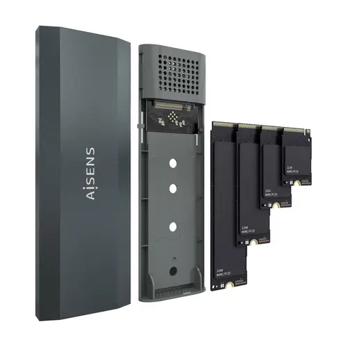Caja Externa M.2 (NGFF) ASM2-029GR NVMe a USB3.2 Gen2, Gris - Imagen 3
