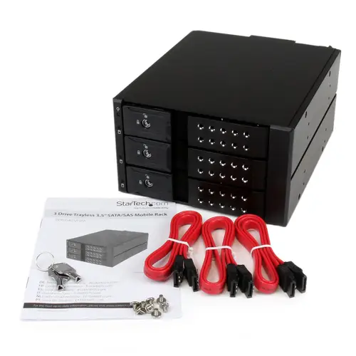 Rack Móvil Backplane de 3 Bahías para Unidades de 3,5 SAS II/SATA III Hot Swap - 6 Gbps - Rack Móvil de Aluminio con Intercambio en Caliente - Imagen 6