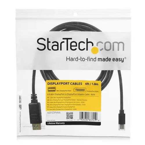 Cable de 3m Mini DisplayPort a DisplayPort 1.2 - Cable Adaptador Mini DisplayPort a DisplayPort 4K x 2K UHD - Cable para Monitor Mini DP a DP - Imagen 3