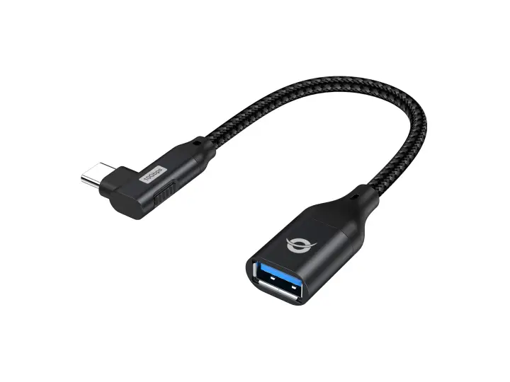 ABBY19B cambiador de género para cable USB-C USB-A Negro