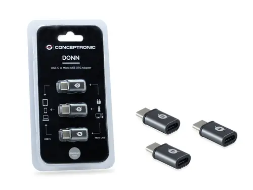 DONN05G cambiador de género para cable USB 2.0 Type-C USB 2.0 Micro Negro - Imagen 4