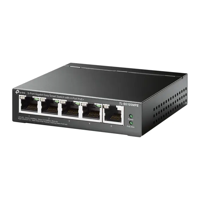 TL-SG105MPE switch L2 Gigabit Ethernet (10/100/1000) Energía sobre Ethernet (PoE) Negro