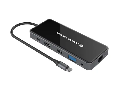 DONN15G base para portátil y replicador de puertos Alámbrico USB 3.2 Gen 1 (3.1 Gen 1) Type-C Gris - Imagen 7