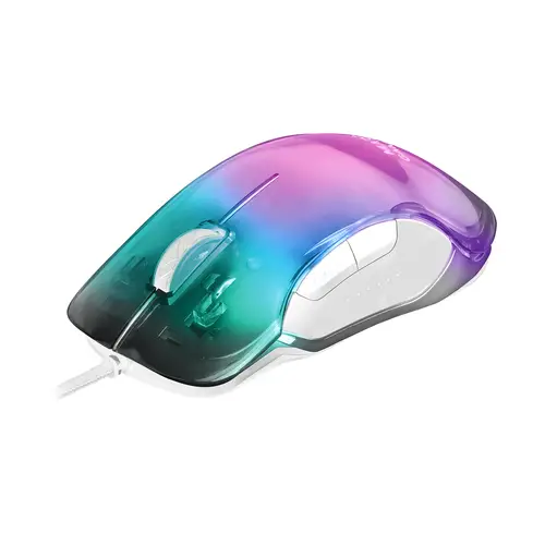 MMGLOWW, Ratón Gaming RGB Chroma-Glow, Acabado Espejo, Ultraligero, 12800 DPI, Blanco - Imagen 2