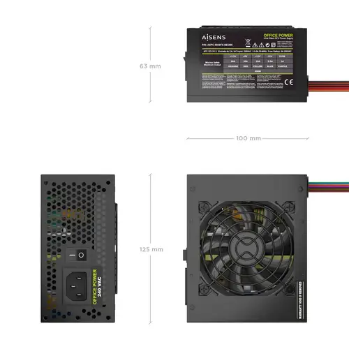 Fuente Alimentacion SFX 500W OEM, Negra - Imagen 3