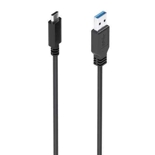 Cable USB 3.1 Gen2 10Gbps 3A, Tipo USB-C/M-A/M, Negro, 2.0m - Imagen 1