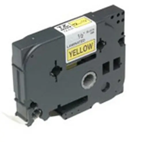 Gloss Laminated Labelling Tape - 18mm, Black/Yellow cinta para impresora de etiquetas TZ - Imagen 1