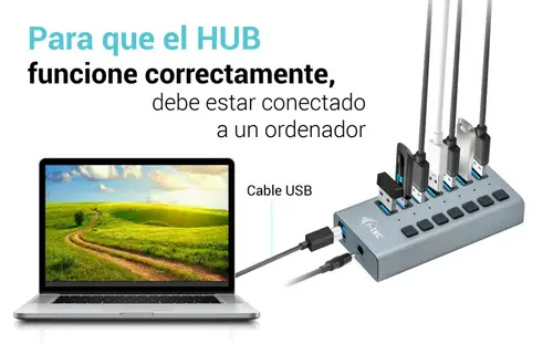 USB 3.0 Charging HUB 7port + Power Adapter 36 W - Imagen 9