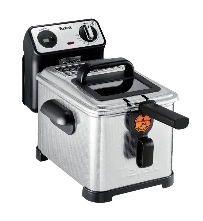 Filtra Pro FR5111 Sencillo Independiente 2400 W Freidora Negro, Acero inoxidable