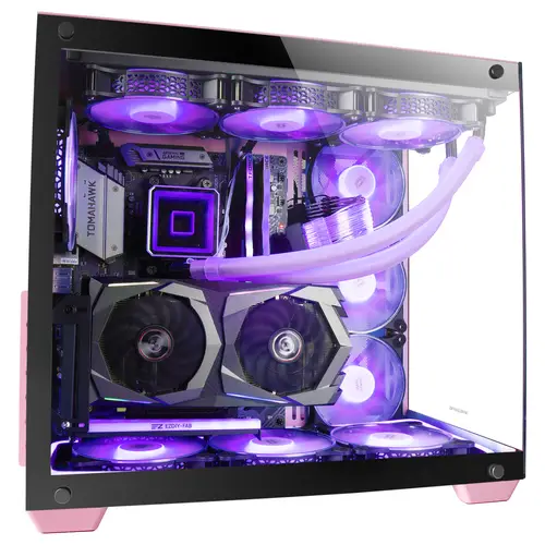 MCV4 Rosa, Torre Gaming Custom XXL E-ATX, Ventana Cristal Templado Lateral y Frontal Sin Marco, Estructura Modular Doble Cámara - Imagen 5