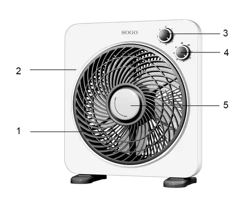 VEN-SS-21125 ventilador Negro, Blanco - Imagen 3