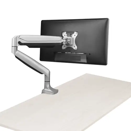 Brazo Ergonómico de Escritorio para Monitor VESA hasta 9kg - de Servicio Pesado - Movimiento Total, Altura Ajustable y Articulado - Aluminio - Abrazadera en C/Ojal - Plata - Imagen 7