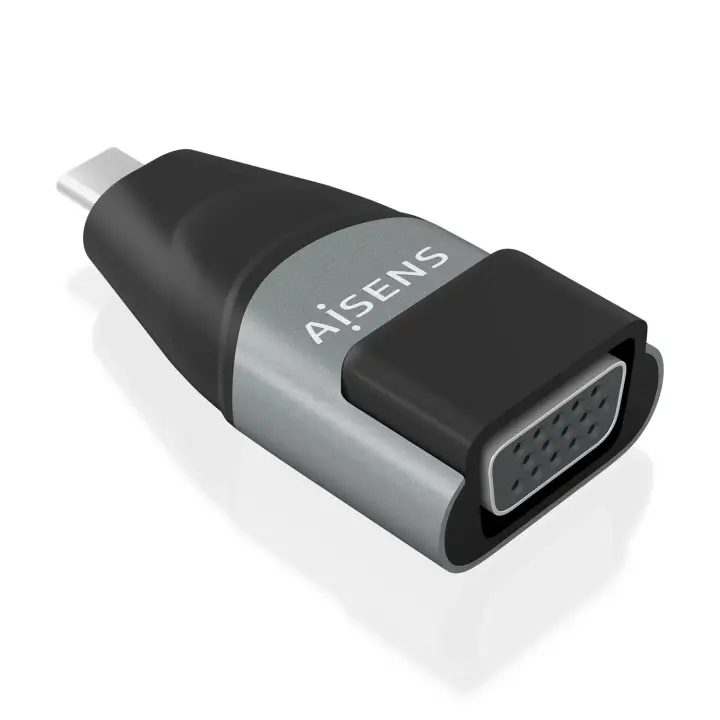 Adaptador Conversor Aluminio USB-C a VGA, USB-C/M-HDB15/H, Gris