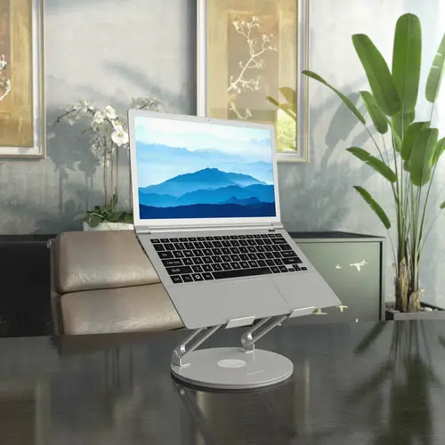 Soporte de Sobremesa XL Giratorio Ajustable para Portátil / Tablet 10-17, Plata - Imagen 5
