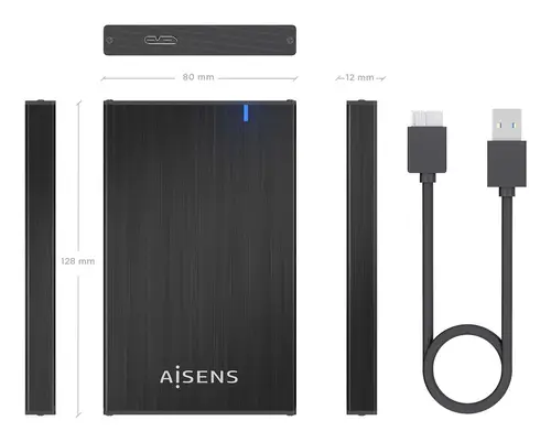 Caja externa 2.5" ASE-2527B 9.5mm SATA a USB 3.0/USB3.1 Gen1, Negro - Imagen 5