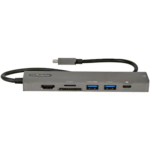 Adaptador Multipuertos USB C - Docking Station USB Tipo C a HDMI 2.0 4K 60Hz - Entrega de Alimentación 100W Pass-through - SD - MicroSD - Hub USB 3.0 de 2 Puertos - GbE - con Cable 30cm - Imagen 2
