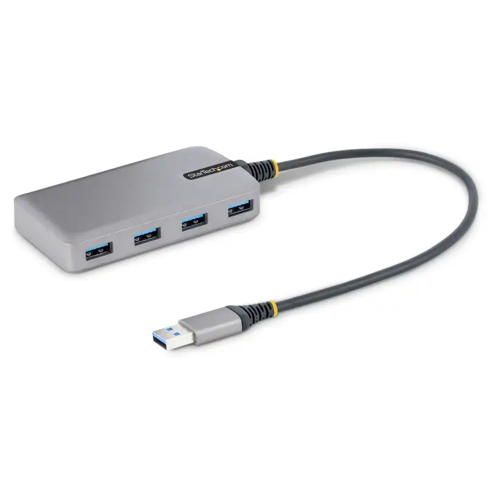 Hub USB de 4 Puertos - USB 3.0 de 5Gbps - Alimentado por el Bus - Concentrador de 4 Puertos USB-A con Alimentación Opcional - Ladrón USB Portátil - Cable 30cm